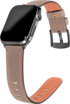 Geschikt voor Apple Watch bandje 38 / 40 / 41 mm - Series 1 2 3 4 5 6 7 SE - Smartwatch iWatch horloge band - 38mm 40mm 41mm - Fungus - PU Leer - Koffiebruin - Fashion