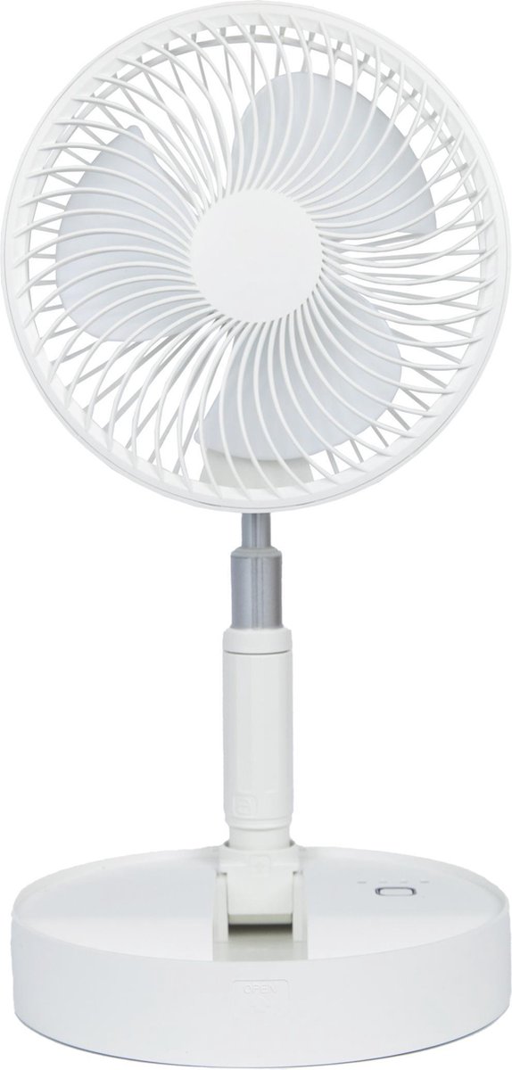 Beldray Koelventilator, Draadloze Vouwbare 3 In 1 Koeler, USB, Voor Thuis, Kantoor, Slaapkamer, Verstelbare Staande Kamer Ventilator, LED Ringlicht, 3 Snelheidsinstellingen, Blauw
