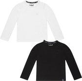 Koko Noko BIO Basics (2pack) Shirts LS NATE Wit en Zwart - Maat 62/68