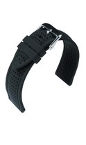 EULIT horlogeband - siliconen - 20 mm - zwart - metalen gesp