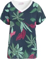 Cassis - Female - T-shirt in viscose met bloemenprint  - Marineblauw