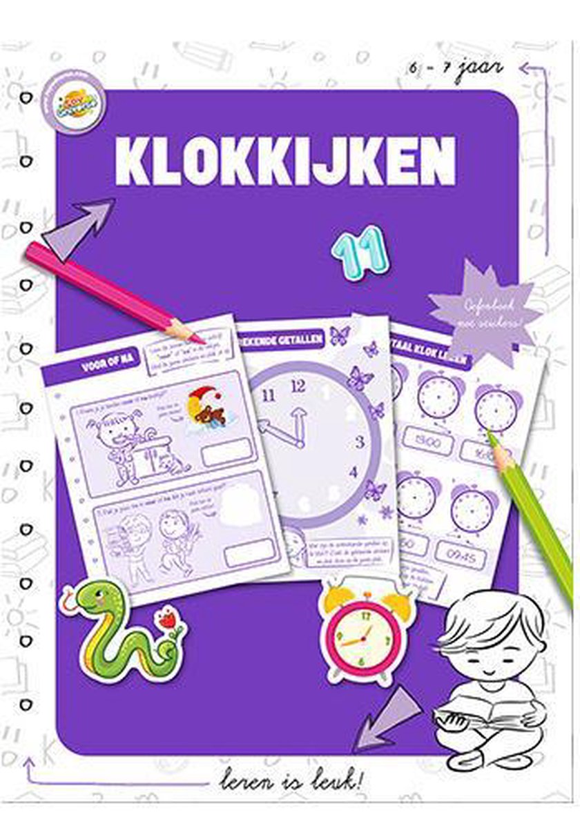 Toy Universe Educatief Boek Klokkijken Junior Paars