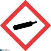 Simbol - Sticker GHS04 Gassen (onder druk) - Gases (under pressure) - Duurzame Kwaliteit - Formaat 25 x 25 cm.