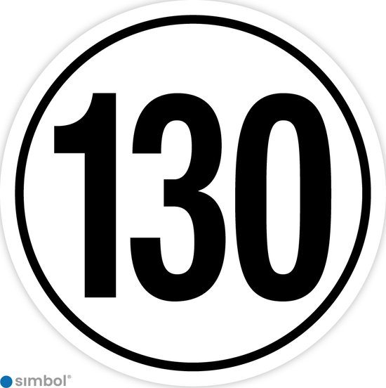 Simbol - Stickers Tempo 130 km - Tempostickers Maximaal 130 km ...