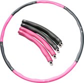 Delúda - Fitness Hoelahoep - 1,2 kg - Ø 95 cm - roze/grijs