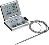 Thermomètre à viande / Jauge de température avec minuterie et alarme - Acier inoxydable - Pliable - Fixation magnétique