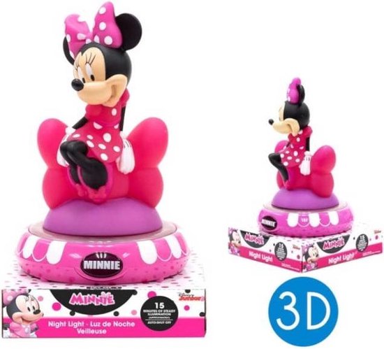 Disney Nachtlamp 3d Minnie Mouse Led 15 X 13,5 Cm Roze/wit | bol.com