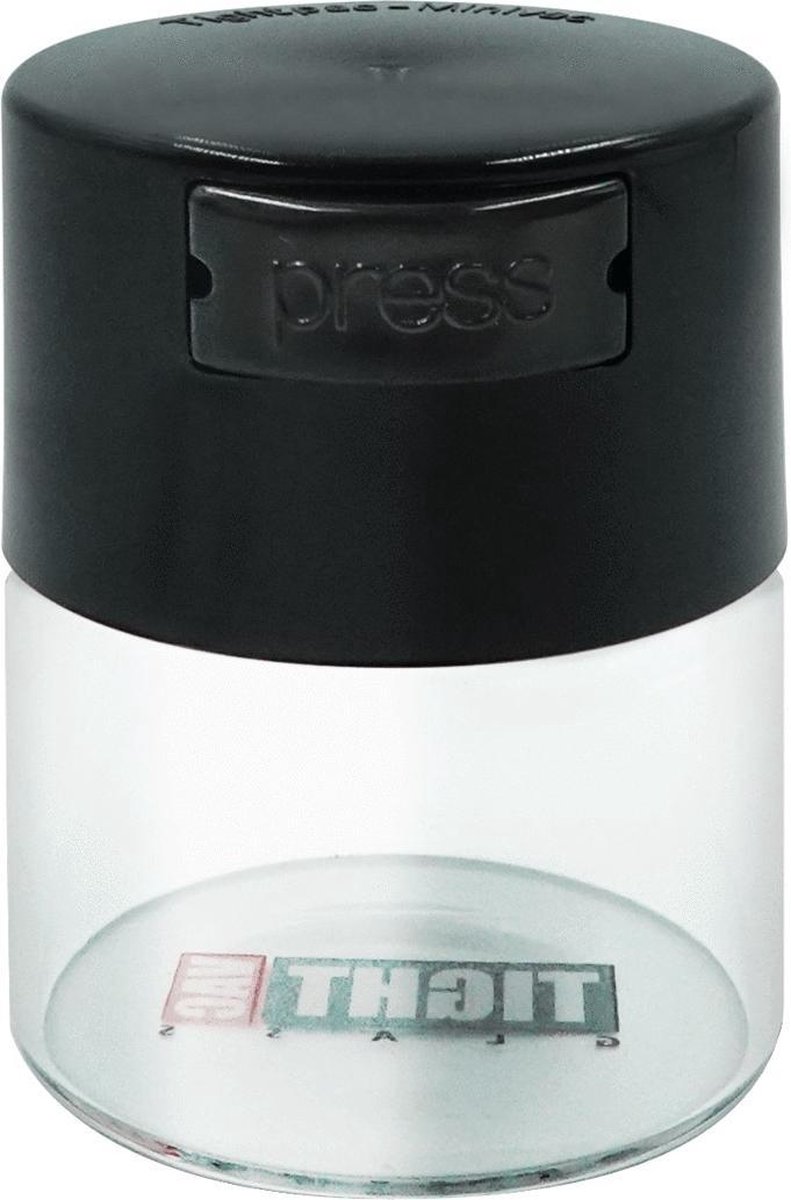 Goedkoopste Glassvac 0,12 liter mini clear black cap