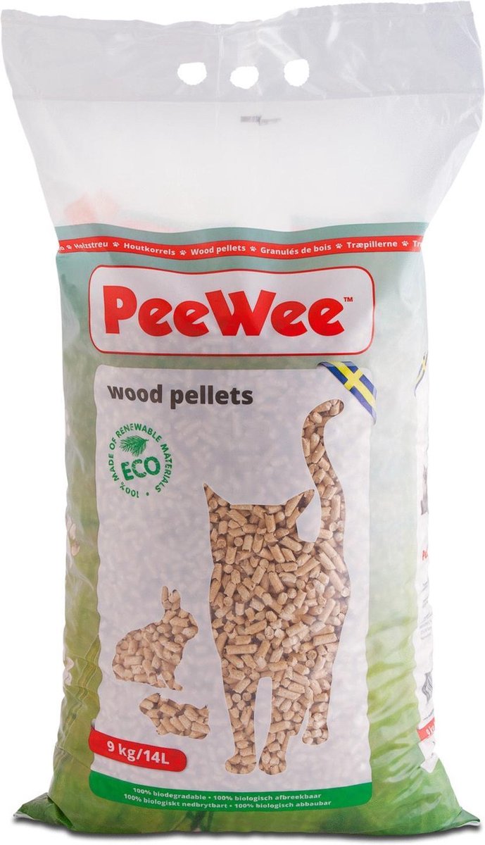 Peewee Houtkorrels Kattenbakvulling - 9  kg (14l) - PeeWee