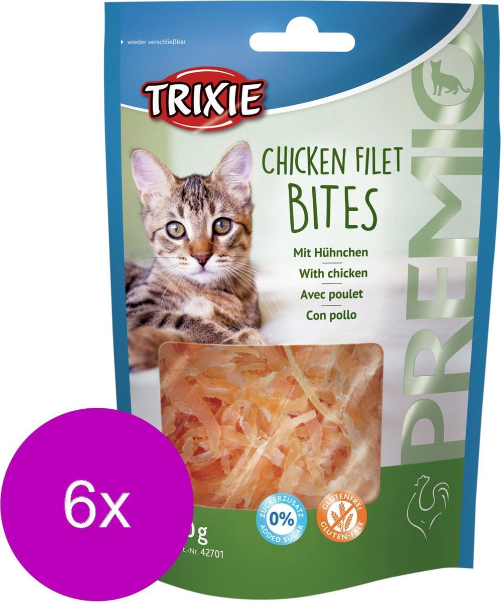 Trixie Premio Hapjes 50 g - Kattensnack - 6 x Kipfilet