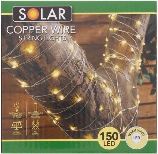 Miniatuur over het algemeen Kloppen Solar copper wire string lights sfeer verlichting - led - LED - tuin  verlichting -... | bol.com