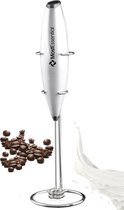 MostEssential Premium Melkopschuimer Electrisch - Melkopschuimer met RVS Houder - Zilver - 19.000 RPM