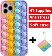 HT Supplies - Fidget toys - Pop it - Telefoonhoesje Iphone 11 Pro - soft case + Gratis fidget toy!