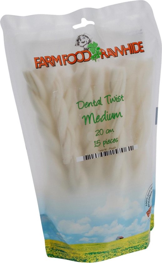Farm Food Rawhide Dental Twist Rund Hondensnacks 15x25 g