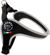Tre Ponti Fibbia Basic Harness Black & Reflective - Harnais pour chien - 30-40 cm