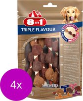 8in1 Delights Skewers Triple Flavour - Hondensnacks - 4 x Kip Varken Rund 113 g 6 stuks
