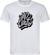 Wit T-shirt met  " No Limits " print Zwart size XXL