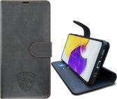 Samsung S21 Ultra Hoesje met Anti Skim Bescherming - Pasjes Bookcase RFID Beschermd Cover - Vulcano Black