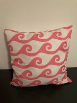 Kussenhoes Pink-White - Roze-Wit - Sierkussen - 45x45 cm