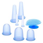 Bellbon siliconen Cupping cup set met borstel (8 delig) inclusief opbergzak – cellilute massage cups set – vacuüm massage therapie - voor gezicht – benen – armen – buik - lichaam –