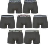 Happy Shorts 7P Zwarte Boxershorts Heren Multipack Effen Zwart - Maat  XL