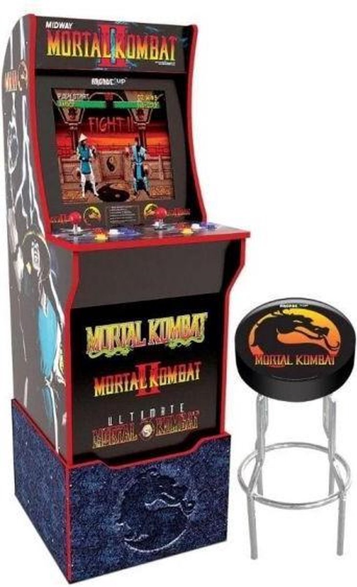 Mortal Kombat with License Riser Light Up Marquee and Stool