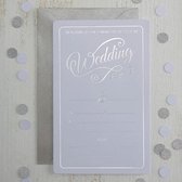 10 Ginger Ray uitnodigingen met envelop Metallic Perfection Silver - trouwen - huwelijk - uitnodiging
