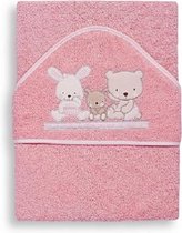 Interbaby Handdoek Beer 100 X 100 Cm Katoen Roze