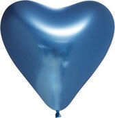 Wefiesta Ballonnenset Hart 30 Cm Chroom/blauw 100-delig