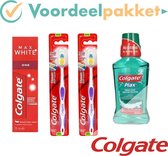 Colgate Pakket - 1x Max White One Tandpasta - 2x Tandenborstels - 1x Mondwater - Voordeelpakket 4-delig
