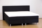 TipTopBedden - Boxspring AMSTERDAM | 140x210 | incl. hoofdbord, matras en topper | Zwart