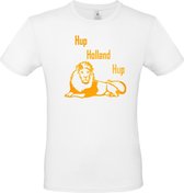 T-shirt met opdruk “Hup Holland Hup” | EK 2021 | Wit T-shirt met oranje opdruk. | Herojodeals