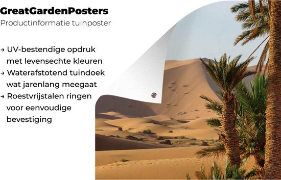 Affiche jardin palmiers marocains et dunes à Merzouga près de l'Erg Chebbi - 120x90 cm