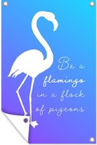 Décoration murale Blauw - Wit - Flamingo - 120x180 cm - Affiche jardin
