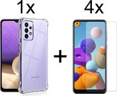 Samsung Galaxy A52/A52s hoesje transparant shock proof case hoes cover hoesjes - 4x samsung galaxy a52/A52s screenprotector