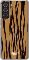 6F hoesje - geschikt voor Samsung Galaxy S21 FE -  Transparant TPU Case - Tiger Print #ffffff