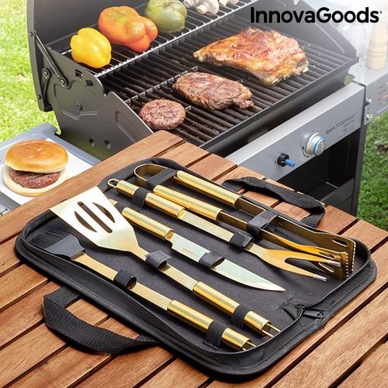 Luxe koffer met barbecuegereedschap BBQase InnovaGoods (6 Onderdelen)