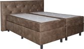 Omra - Boxspring - Brighton Taupe - 180x210 - Compleet - Inclusief Topdekmatras - Koudschuim