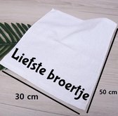 Liefste Broertje Geborduurd handdoek gastendoek | Cadeau | Gepersonaliseerd | Bedankje| Gastendoekje 30 x 50 | 100% katoen