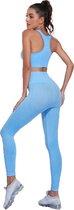 Easylux Fit™ - Maat S - Fitness Set - Sportkleding - Dames kleding - Blauw - BH en Legging - Sportlegging