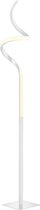 LED Vloerlamp - Trinon Corcy - 11W - Natuurlijk Wit 4000K - Dimbaar - Rond - Mat Wit - Aluminium