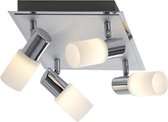 OSRAM - LED Plafondspot - Trinon Clupo - 16W - Warm Wit 3000K - 4-lichts - Vierkant - Mat Chroom - Aluminium