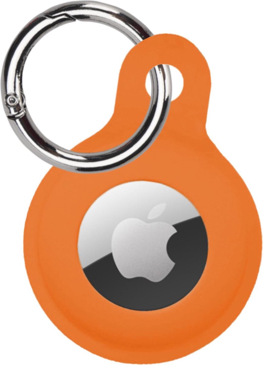 Hoesje Geschikt voor Apple AirTag Sleutelhanger Hoes Siliconen Hoesje - Siliconen Hoesje Geschikt voor Apple AirTag-Sleutelhanger Hoesje - Oranje