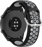 YONO Samsung Galaxy Watch 3 45mm Bandje - Siliconen Sport Air - Zwart en Grijs