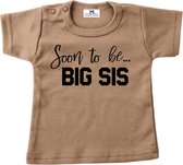 Grote zus T-shirt tekst-Soon to be big sis-Maat 74