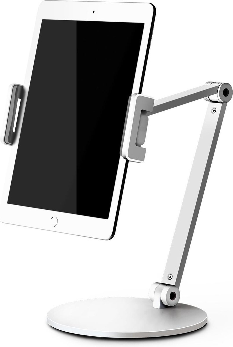 Alberenz® Tablet Telefoon Houder Zilver - Aluminium tablet statief voor bureau - Inklapbare telefoonhouder - Hoogte verstelbaar - Ergonomisch ontwerp