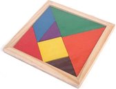 Kinder puzzel  tangram - kinderen - puzzel - hout - kleuren - cadeau - 16cm x 16cm x 0,5cm