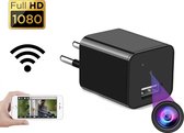 Upgrade 2022 | Verborgen Spy Camera Adapter - Wifi met App - USB Oplader - Mini Spy Cam - Beveiligingscamera FULL HD 1080P - Incl. 64GB Micro SD kaart - Nachtzicht - Bewegingssensor