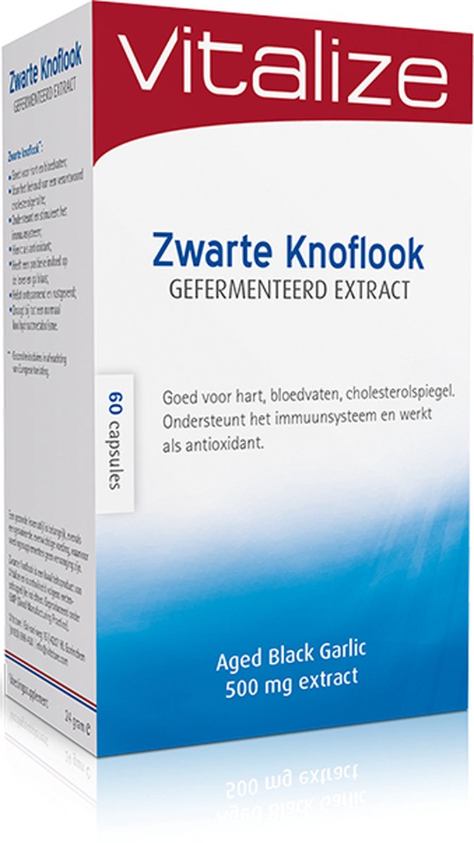 Goedkoopste Vitalize Zwarte knoflook 60 capsules | Gefermenteerd extract - Voor het behoud van een verantwoord cholesterolgehalte