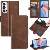 Oppo Find X3 Neo hoesje - MobyDefend Luxe Wallet Book Case (Sluiting Zijkant) - Bruin - GSM Hoesje - Telefoonhoesje Geschikt Voor: Oppo Find X3 Neo